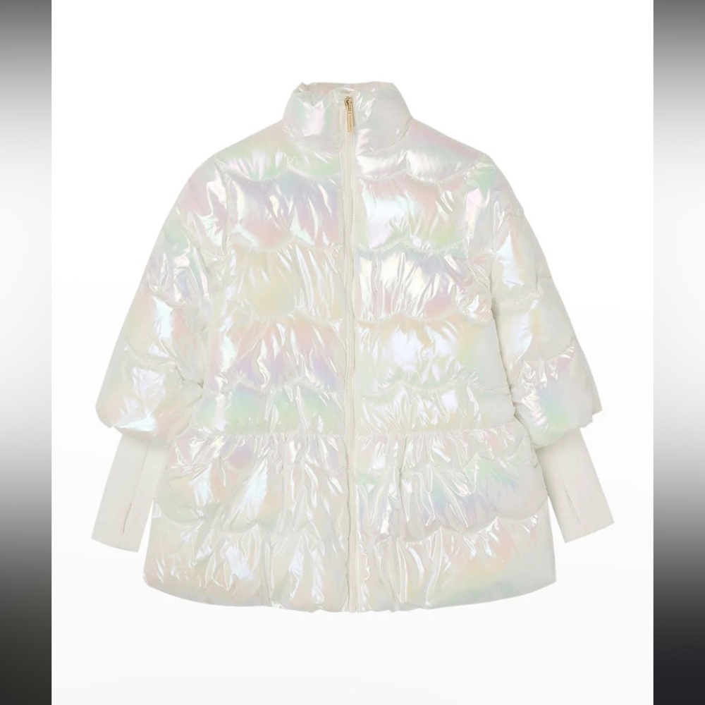 Habitual kids girl cropped bell sleeve jacket big girl multi color unicorn